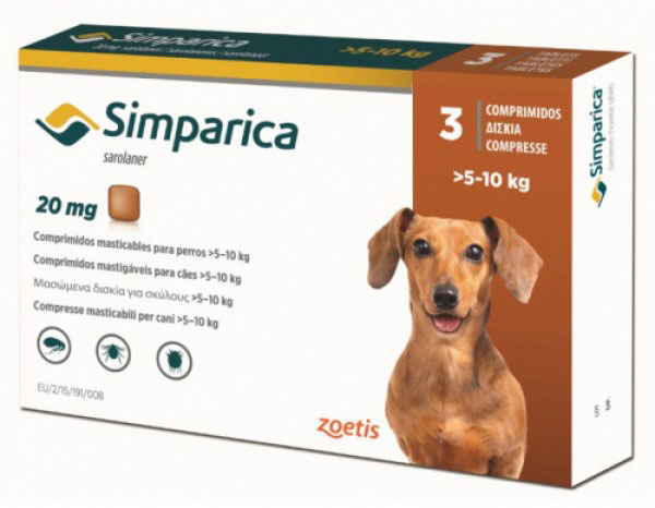 Diversos Petshop Saúde Animal Simparica 20mg 5 10kg 3