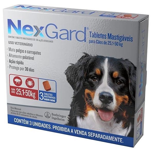 Nexgard Cão Xl 25,1-50kg 3 Comp Mast 6g